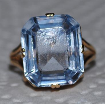 Blautopas Ring 585er Gelbgold