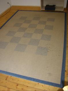 Großer Teppich 200x290cm Sisal-Look blau/natur