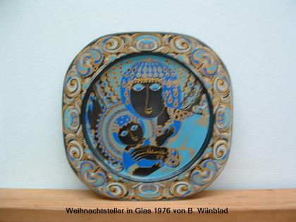 Rosenthal Weihnachtsteller aus Glas von Björn Wiinblad