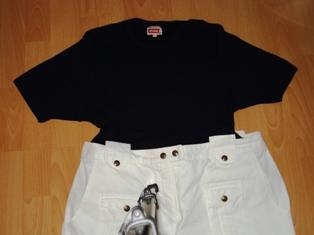 Designer Hose mti Rippenshirt