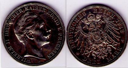 3 Deutsches Reichmark Münze aus dem Jahr 1912