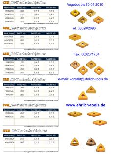 Wendeplatten ISO zum Drehen ab 1 60Euro pro Stück