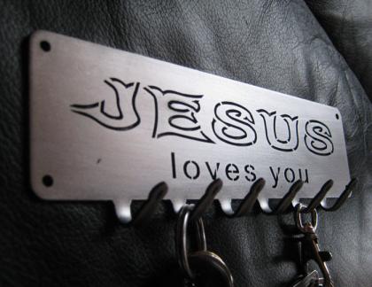 Jesus loves you / liebt dich mich Schlüsselbrett / Jesus Christus / Haken