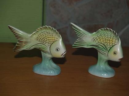 Fische-Porzellanfiguren Hollohaza