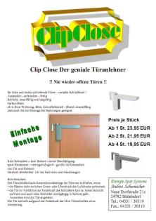 CLIP CLOSE Der einfach geniale Türanlehner/Türschließer