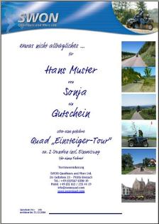 Geschenk Gutschein - Geführte Quad-Tour
