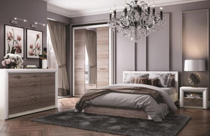 Bett Doppelbett Ehebett mit Bettkasten OLIVIA laminierte Platte mit einer Breite