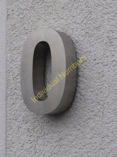Hausnummer in Edelstahl 190mm Hoch und 40mm Tief - Nr. 0