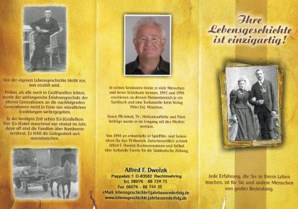 Ich schreibe Ihre Lebensgeschichte - Biografieservice Dworak