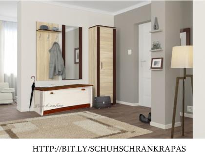 Schuhregal Koffer aus Kiefer Holz Schuhschrank Schuhkommode Kommode Wieß
