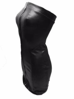 Leder Kleid schwarz mit Reißverschluss