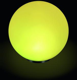 Große weiße Solarkugel 30 cm in Echtglas-Design