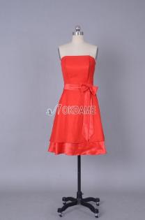 Chiffon A-Line knielanges schlichtes Brautjungfernkleid-okdame. de