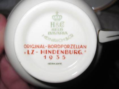 Bordporzellan des LZ Hindenburg von 1935
