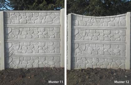 Betonzaun Gartenmauer aus Beton verschiedene Muster einseitig Pfosten 1 5m 2 0