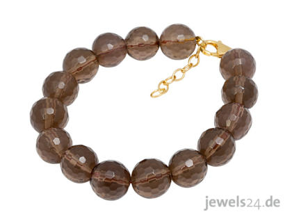 Edelsteinschmuck Armband mit Rauchquarz Edelsteinen Silber günstig im Schmuck