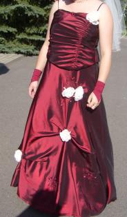Bordeau Rotes Braut/Abendkleid Größe M