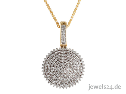 Diamantschmuck Halsschmuck Halskette mit Anhänger Clip Diamanten Gold günsti