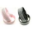 Hundehalsband Leder pink oder schwarz schönes Hunde Halsband mit Nieten Gr. S M L
