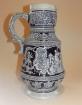 Original Alt-Grenzau 1894 W German Kobalt Blau Grey Pitcher-30x16